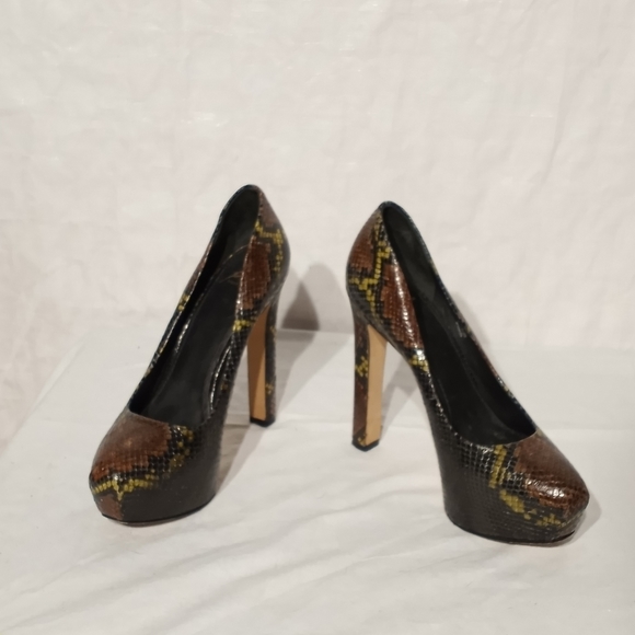 BRIAN ATWOOD Snakeskin Heeled Platforms - Picture 6 of 7